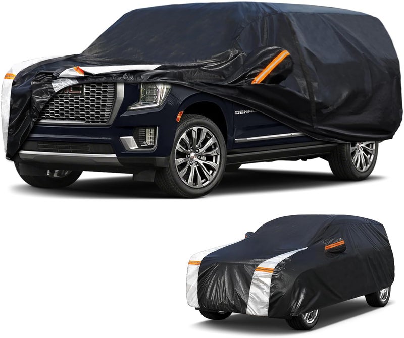 Cotryvox Large SUV Car Cover for GMC Yukon XL 100% Waterproof All Weather, Heavy Duty Outdoor Full Exterior Covers Rain Sun Wind UV Protection. - Image 1